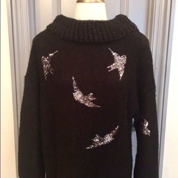 Tracy Reese Sequin Bird Flight Sweater - Picture 3 of 3